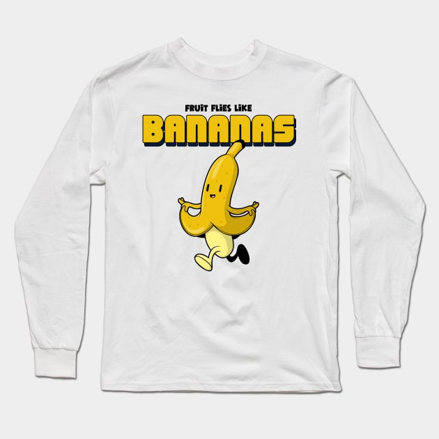 Banana flying art humor Long Sleeve T-Shirt by Beyond TShirt